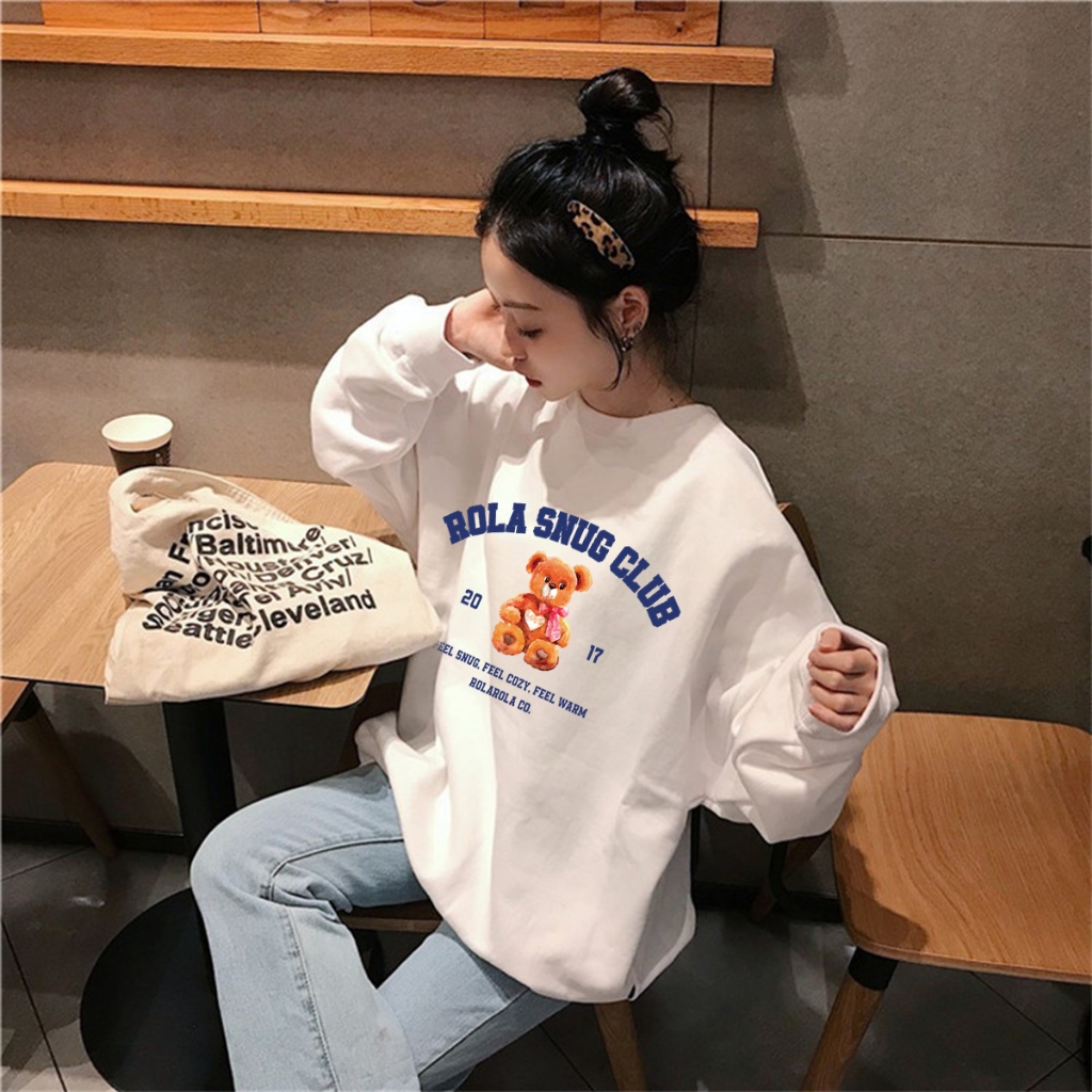 Áo Sweater HALEY HD407 Unisex Nam Nữ Phong Cách Hàn Quôc Form Rộng Chất Nỉ Bông Nỉ Lông Cáo Dày Dặn