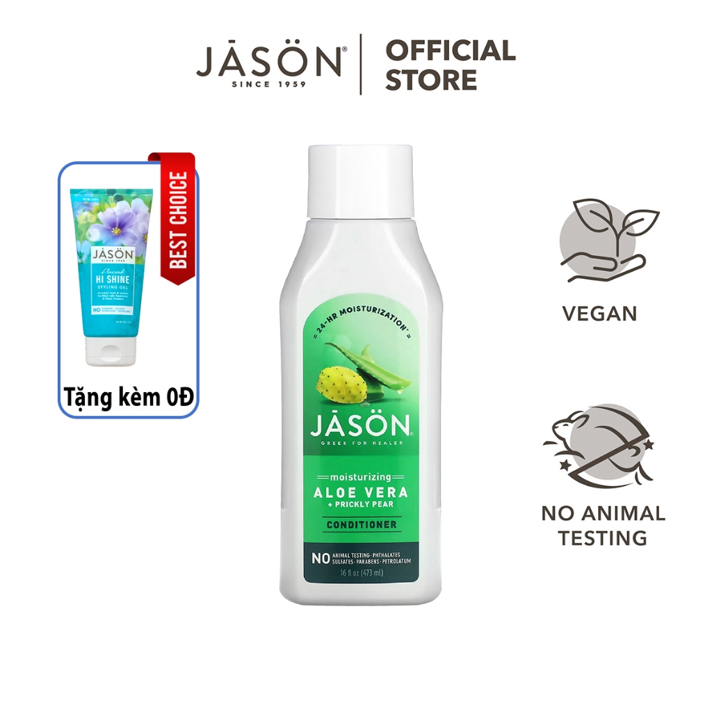 Dầu xả dưỡng ẩm nha đam và lê gai JASON MOISTURIZING ALOE VERA PRICKLY PEAR CONDITIONER