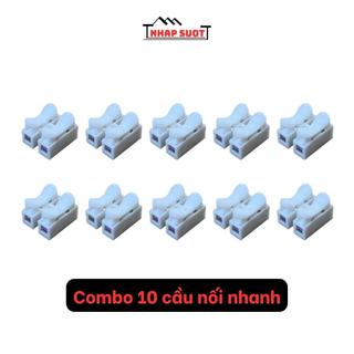 Combo 10 cái cầu nối nhanh dây điện, đầu kẹp điện đèn led, loại 2 cực