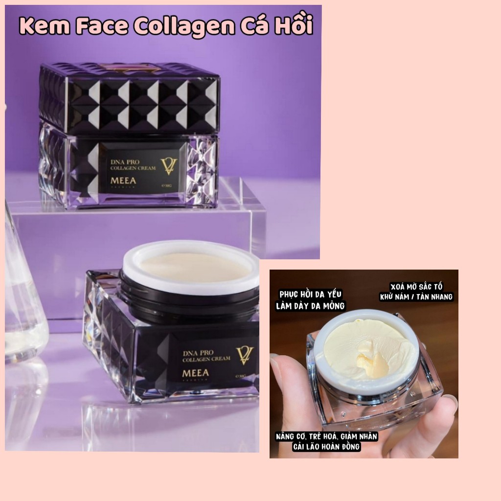 Combo Kem Face Và Serum Collagen Cá Hồi MEEA