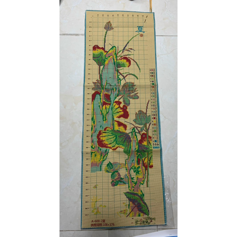 Tranh thêu Tứ Quý 100*140CM 11CT VẢI NÂU