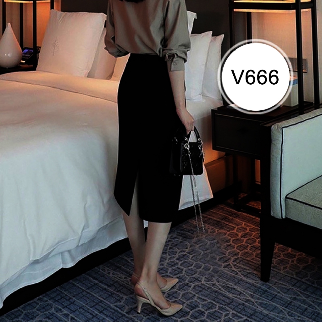 Chân Váy Dài Công Sở Có Bigsize Ôm Body, Cạp Cao, Xẻ Sau, Túi Sườn Phong cách Hàn Quốc trẻ trung