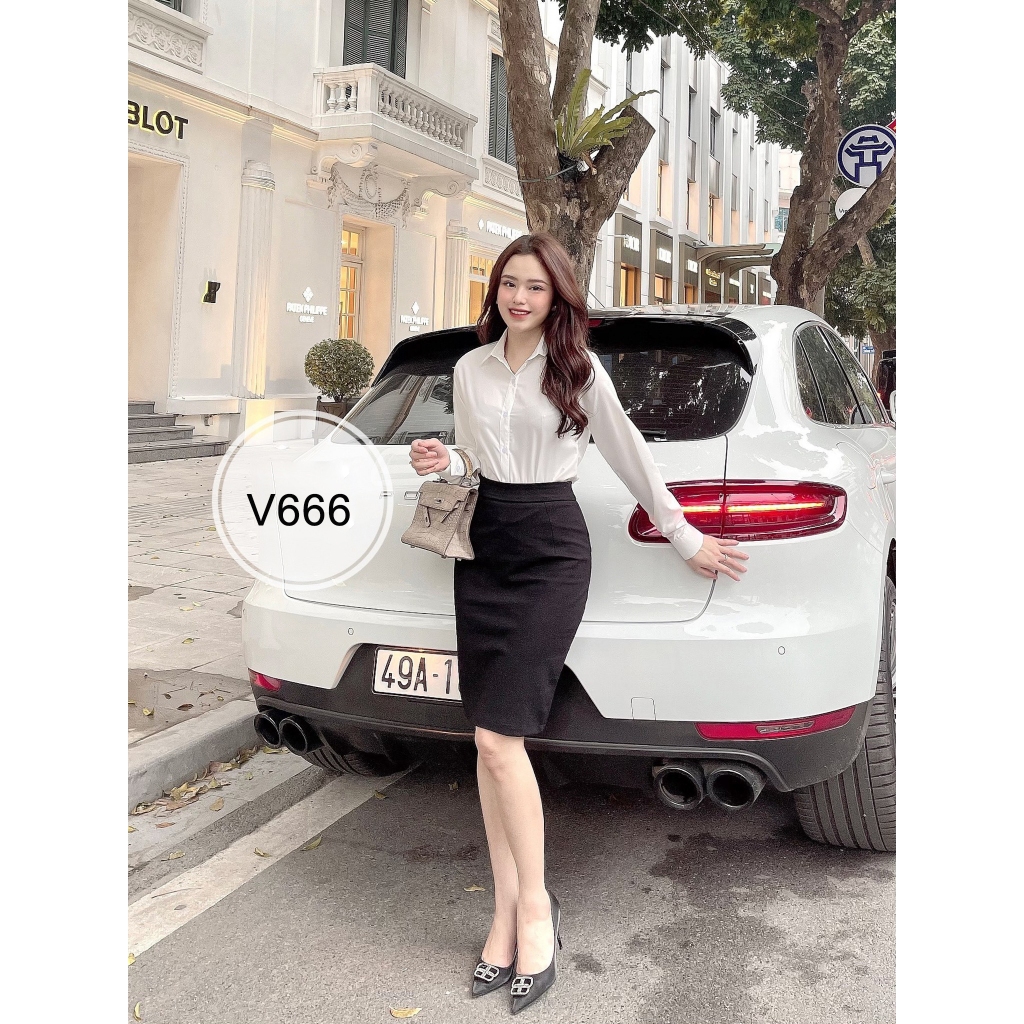 Chân Váy Dài Công Sở Có Bigsize Ôm Body, Cạp Cao, Xẻ Sau, Túi Sườn Phong cách Hàn Quốc trẻ trung