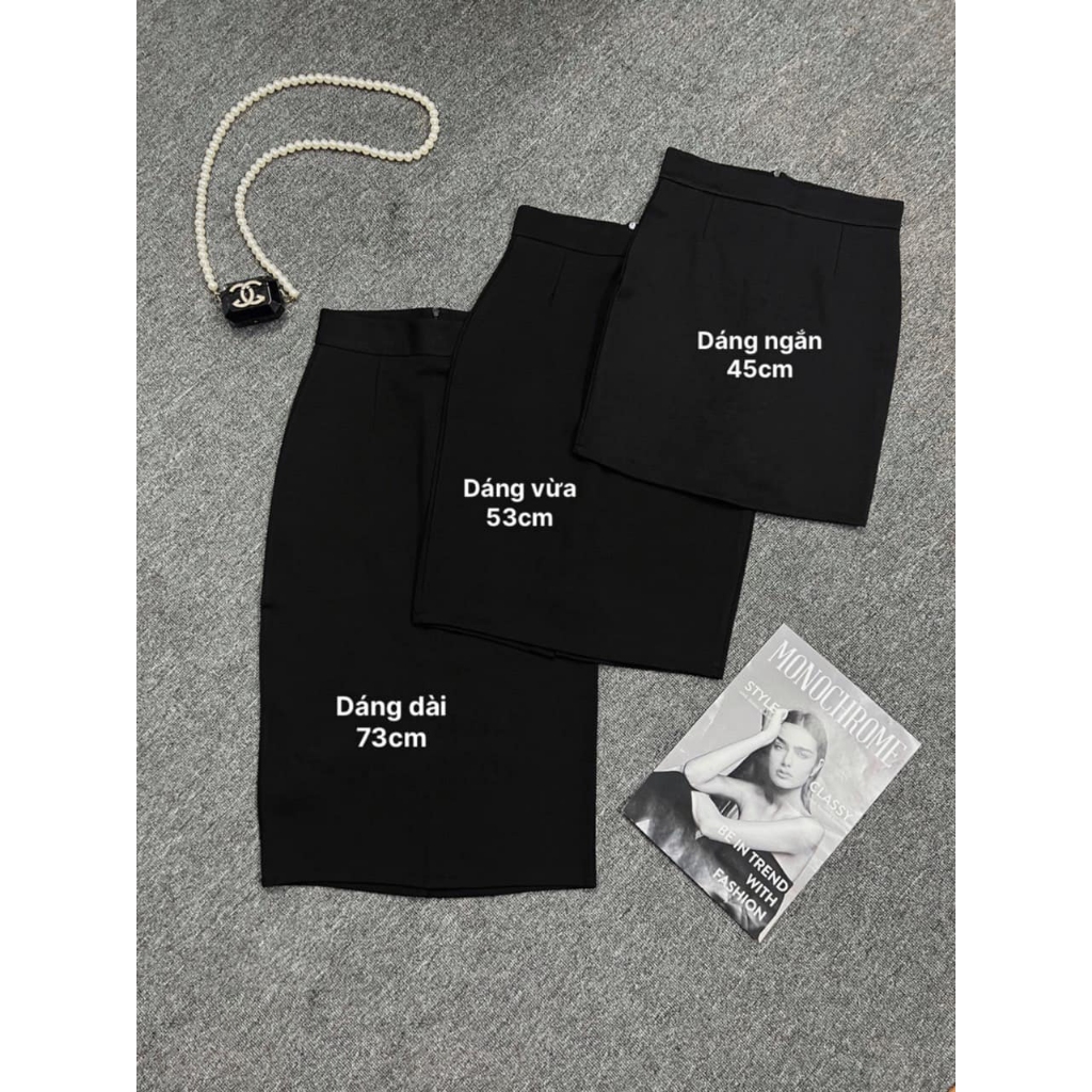 Chân Váy Dài Công Sở Có Bigsize Ôm Body, Cạp Cao, Xẻ Sau, Túi Sườn Phong cách Hàn Quốc trẻ trung
