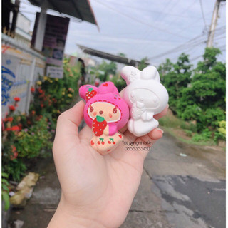 Tô tượng thỏ dâu 2d