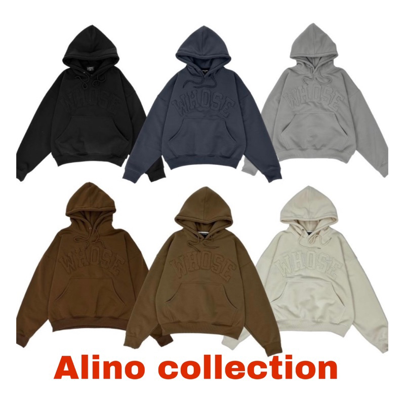 HOODIE BOXY - ÁO HOODIE THIÊU ĐẮP VẢI  WHOSE - Hàng Cao Cấp Cho Nam Và Nữ Có 15  Màu