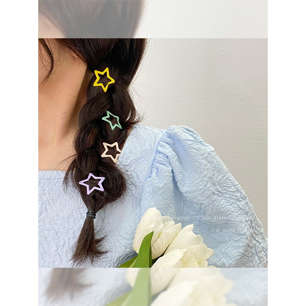 Kẹp tóc bấm cho bé set 10 kẹp hình sao sắc màu cực đáng yêu Hadyykids CT65