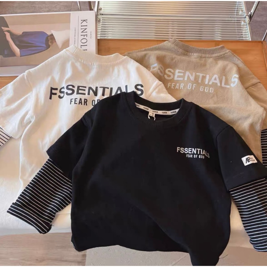 Áo Dài Tay, Áo Essen Phối Tay Kẻ Phong Cách Hàn Quốc Cho Bé Từ 8kg Đến 40Kg Thời Trang Trẻ Em Poskids