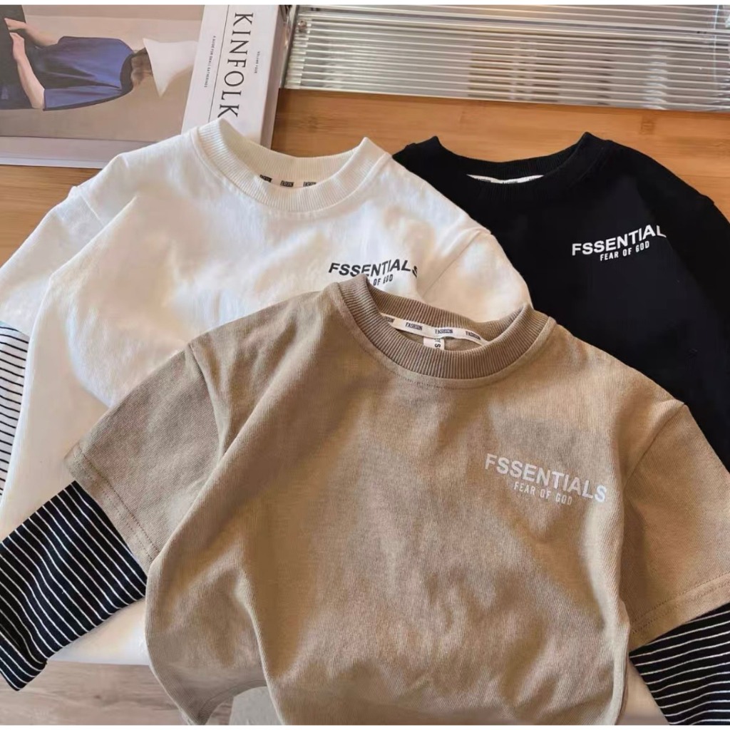 Áo Dài Tay, Áo Essen Phối Tay Kẻ Phong Cách Hàn Quốc Cho Bé Từ 8kg Đến 40Kg Thời Trang Trẻ Em Poskids