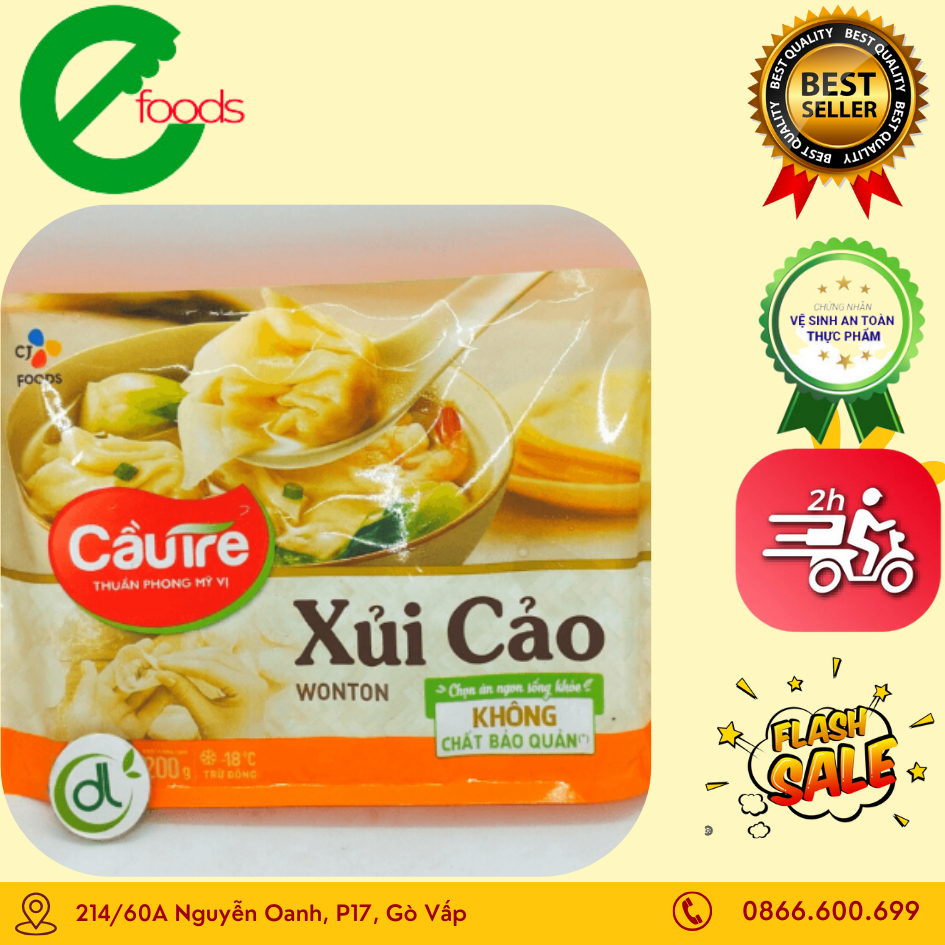 Sủi Cảo Cầu Tre Gói 200G  Thơm Ngon