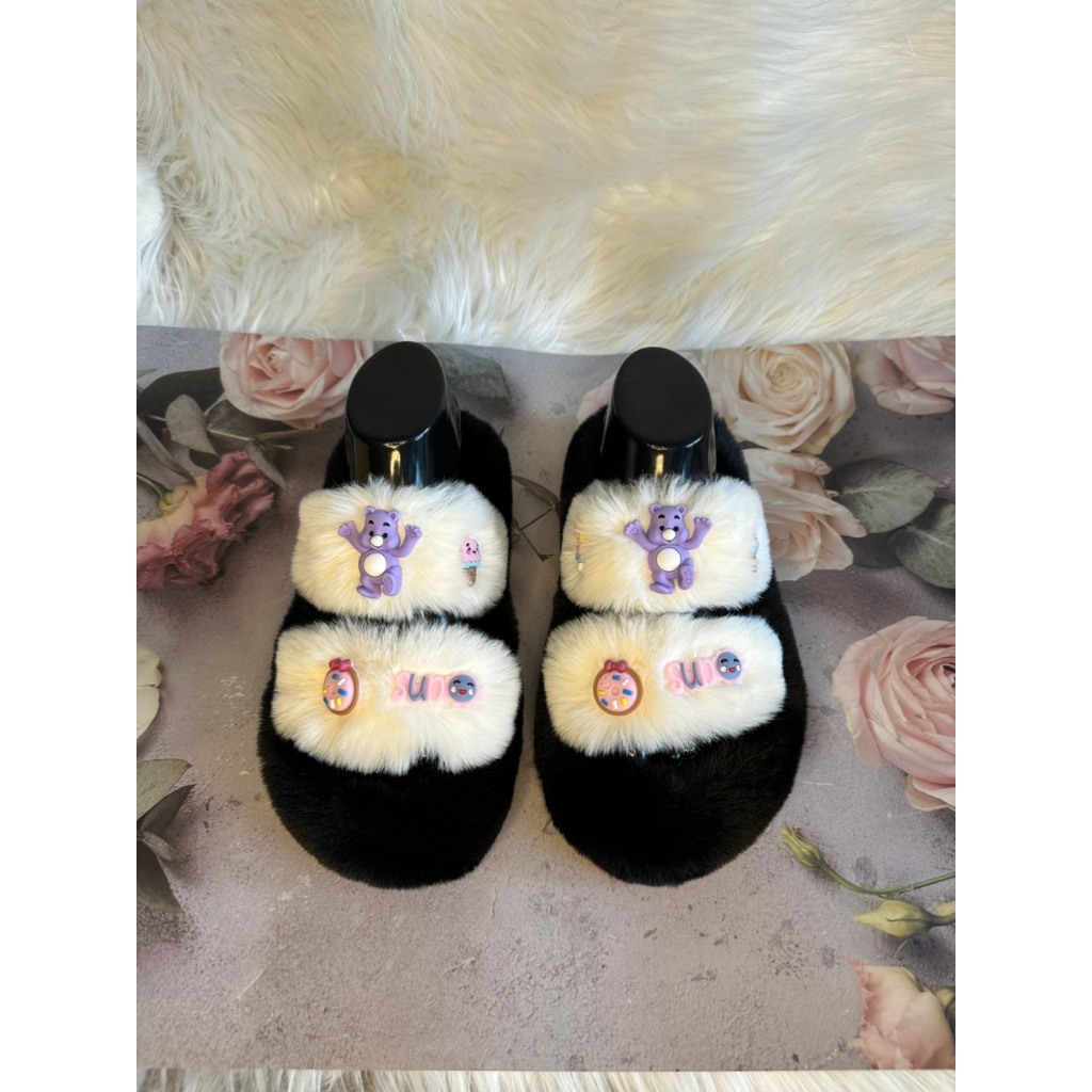 DÉP LÔNG QUAI NGANG MIX HAI MÀU GẮN STICKER NĂM 2023