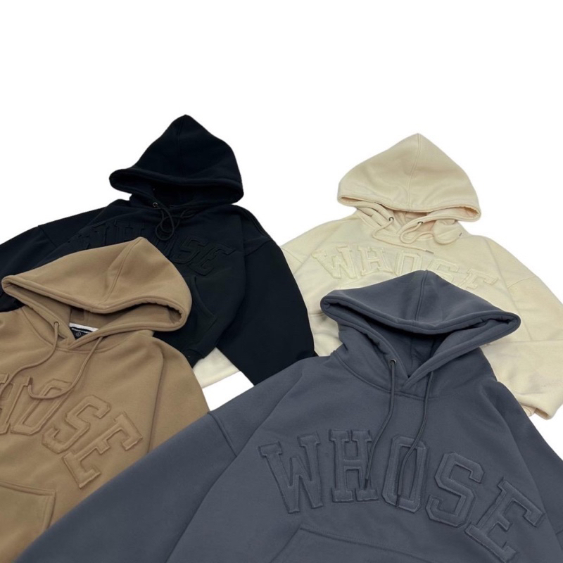 HOODIE BOXY - ÁO HOODIE THIÊU ĐẮP VẢI  WHOSE - Hàng Cao Cấp Cho Nam Và Nữ Có 15  Màu