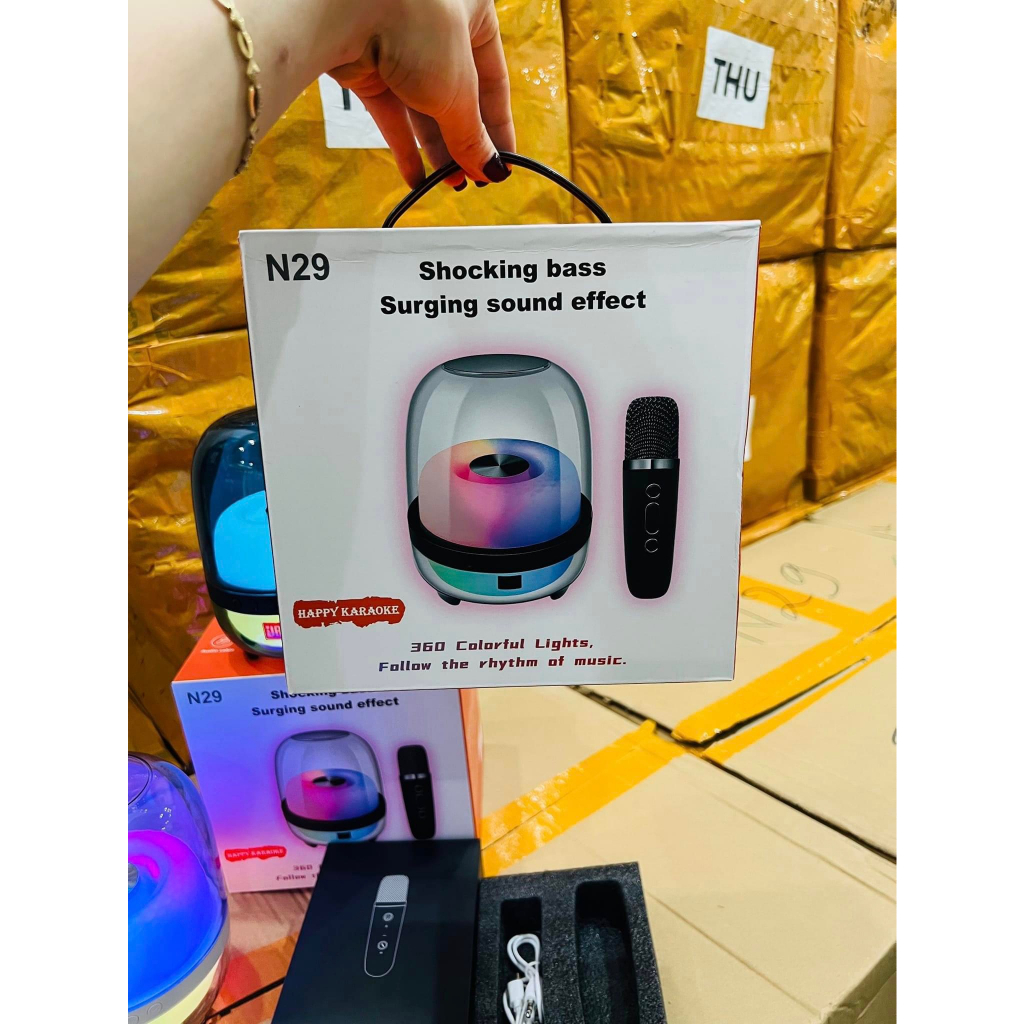 Loa Bluetooth N29 Kèm Micro Bass Mạnh Âm Thanh Rõ Full Box Loa Hát Kèm Mic Bluetooth 5.0 TECHHIGH | BigBuy360 - bigbuy360.vn