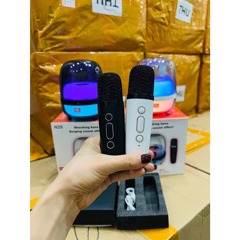Loa Bluetooth N29 Kèm Micro Bass Mạnh Âm Thanh Rõ Full Box Loa Hát Kèm Mic Bluetooth 5.0 TECHHIGH | BigBuy360 - bigbuy360.vn