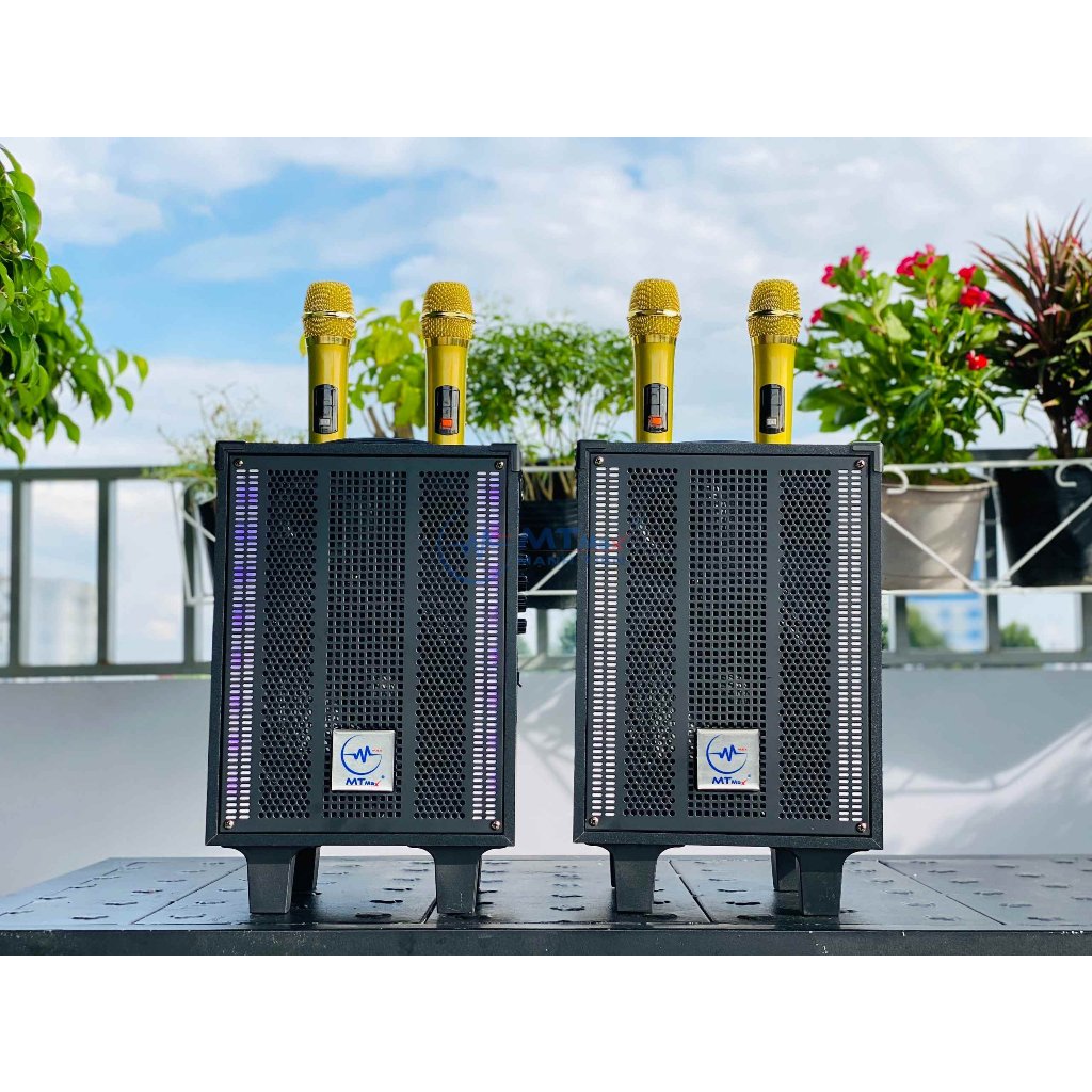 Loa Karaoke T10Plus Bass 20cm Có Đèn LED RGB Nháy Theo Nhạc Bluetooth Hiện Đại Âm Siêu Trầm Siêu Mạnh Mẽ Đi Kèm 2 Micro