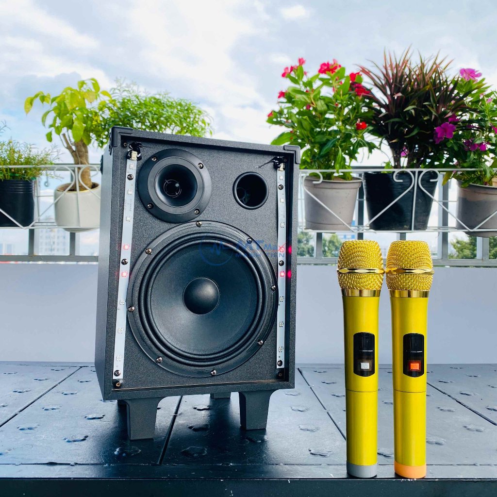 Loa Karaoke T10Plus Bass 20cm Có Đèn LED RGB Nháy Theo Nhạc Bluetooth Hiện Đại Âm Siêu Trầm Siêu Mạnh Mẽ Đi Kèm 2 Micro