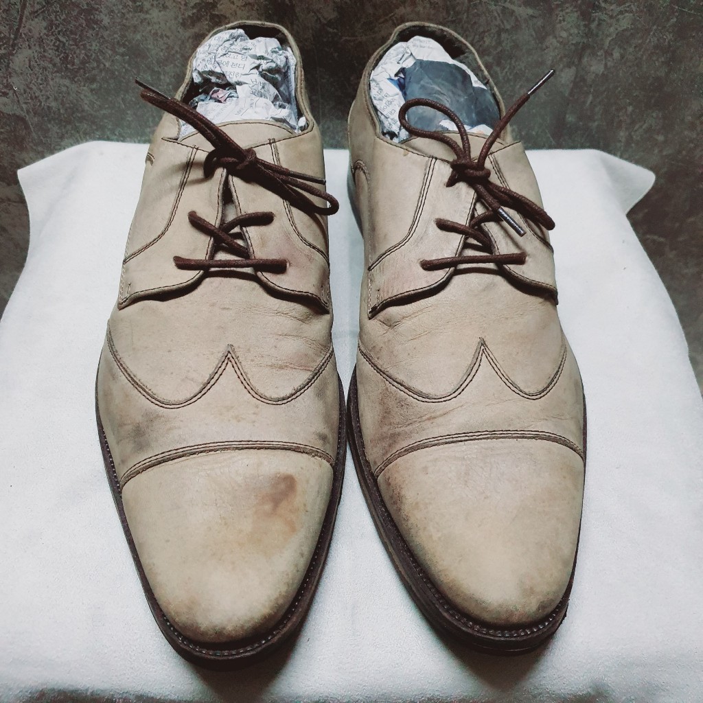 2hand  Giày da công sở đế gỗ