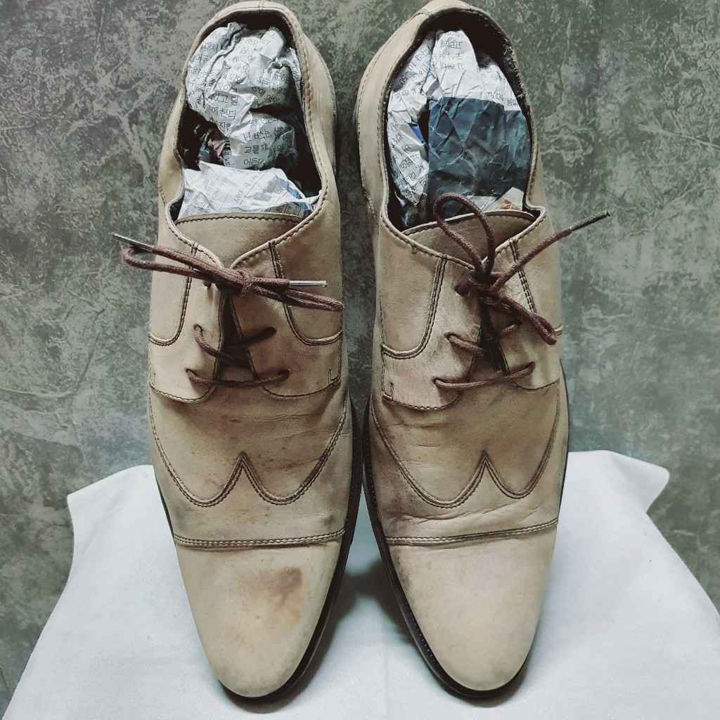 2hand  Giày da công sở đế gỗ