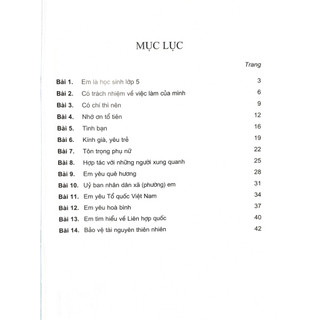 Sách - Đạo đức 5 (bán kèm 1 giấy kê tay)