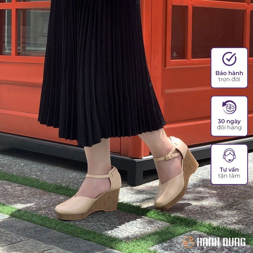Giày Sandal Xuồng Hạnh Dung HD04818AD ( Màu Đen - Kem )