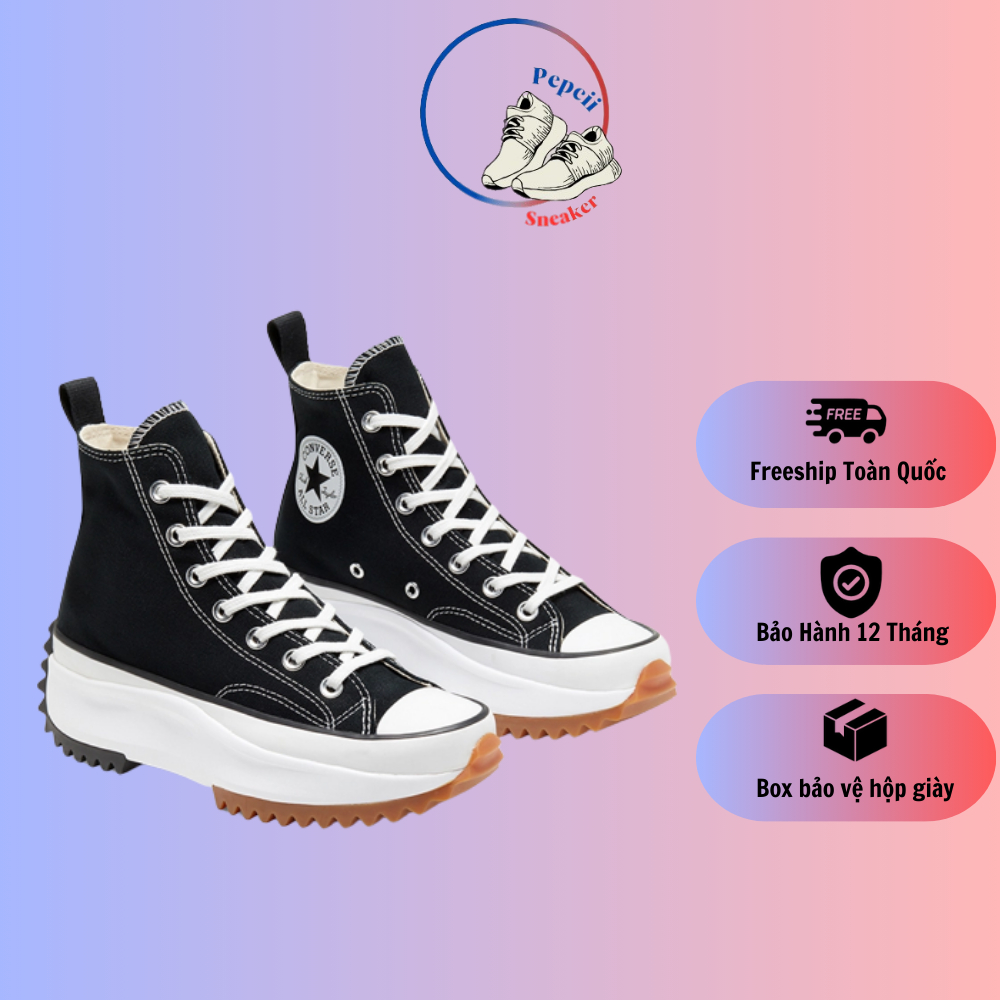 Giày thể thao sneaker cv run star hike cvs đen cao cổ,giầy nam nữ cv run đen cổ cao bản đẹp  PepCii Sneaker