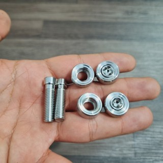 Bộ 04 ốc khâu gác chân sau xe exciter 135/150 inox 304 sáng bóng