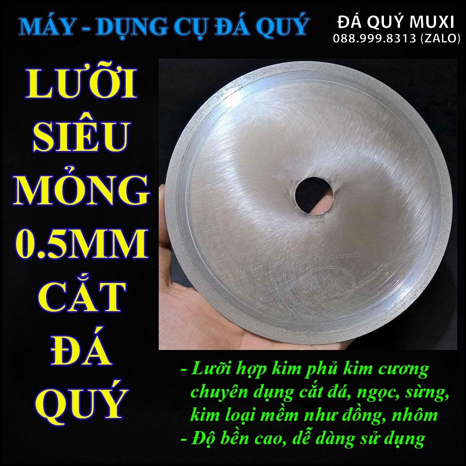 Lưỡi cắt Đá quý, Gỗ, Ngọc, Sừng  - Lưỡi hợp kim đầu phủ kim cương cao cấp loại 150mm lỗ trong 20mm