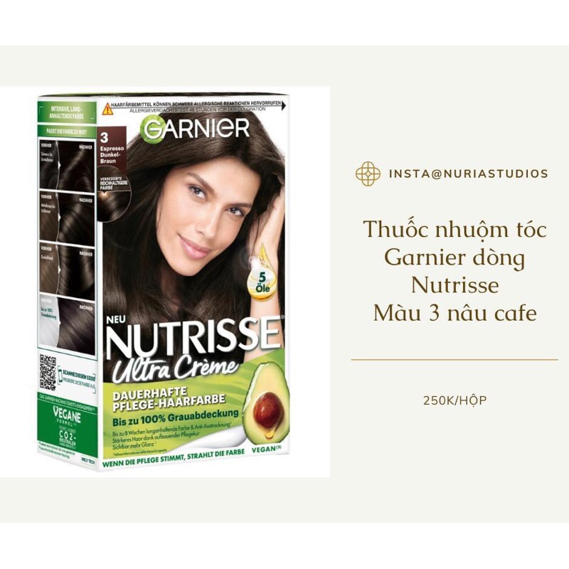 Nhuộm garnier số 3 Đức màu nâu đen