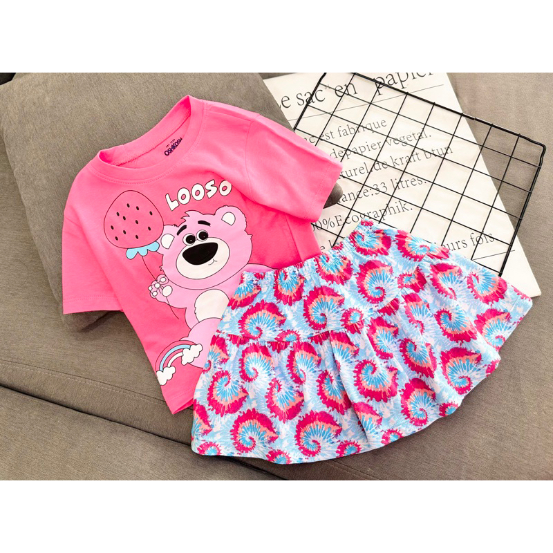 10-22kg | Đầm rời bé gái thun cotton chính phẩm, chân váy hoa có chip