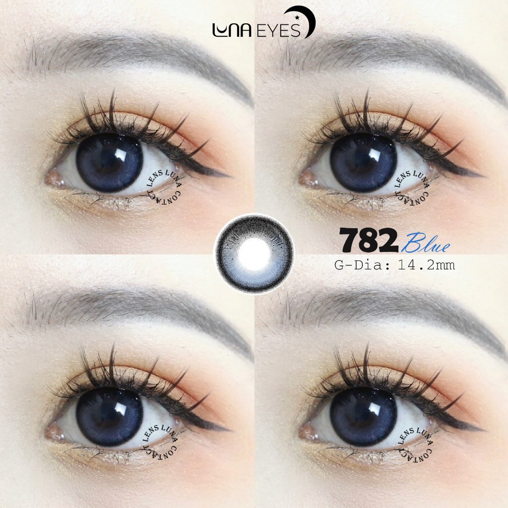Lens LUNA EYES - Kính áp tròng 782 Blue giãn vừa cận từ 0-6 độ JOLLY STORE