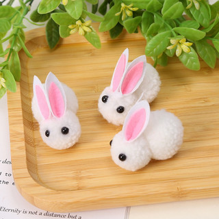 Gấu bông mini thỏ ngọc 5,5cm làm phụ kiện handmade, tóc