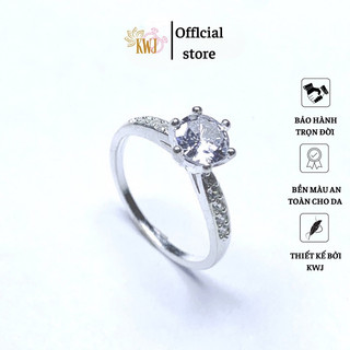 Nhẫn nữ đính đá, nhẫn nữ, nhẫn nữ bạc, bạc chuẩn.