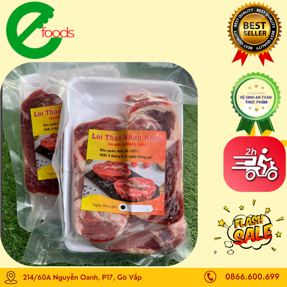 Lõi Thăn Bò Mềm Ngon 500gr/khay nướng khỏi chê
