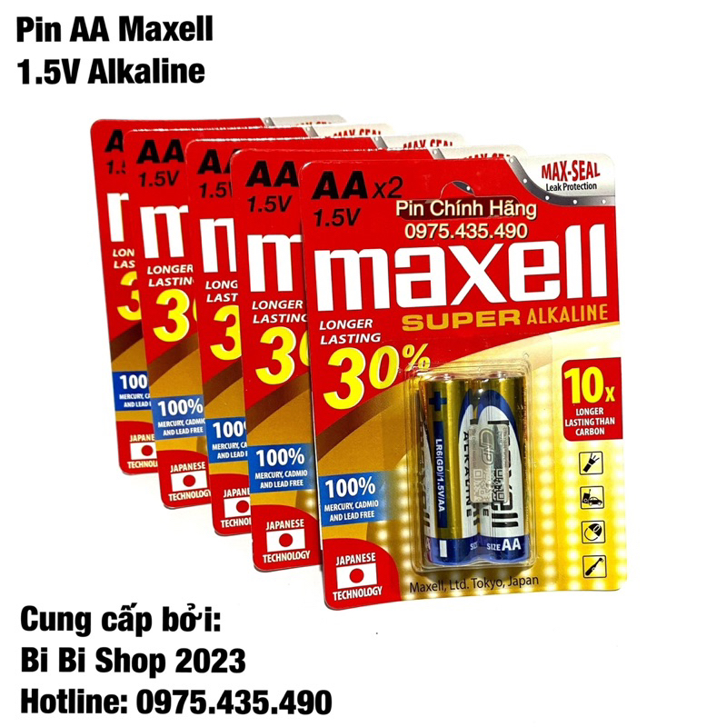 Pin AA Maxell LR6 Chính hãng Vỉ 2 viên Công nghệ Nhật Bản