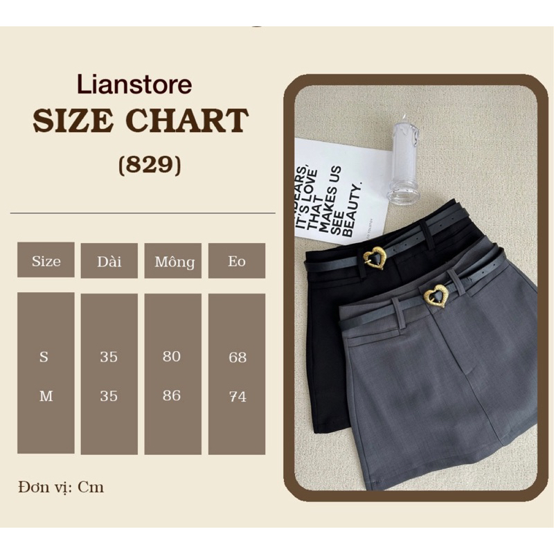 Chân váy kèm belt tim Lianstore
