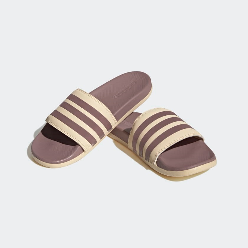 Dép quai ngang siêu nhẹ, êm adidas ADILETTE COMFORT SLIDES size 37, tím & cát