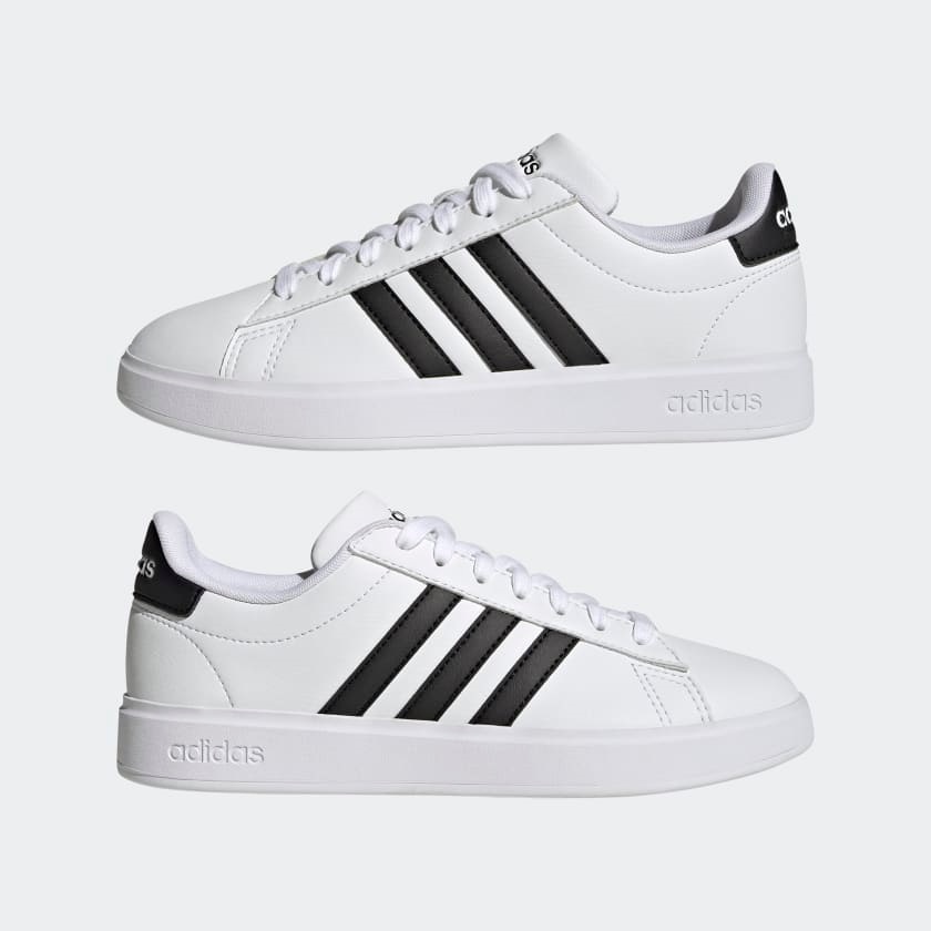 Giày sneaker kiểu dáng cổ điển Adidas GRAND COURT CLOUDFOAM màu trắng size 36,2/3