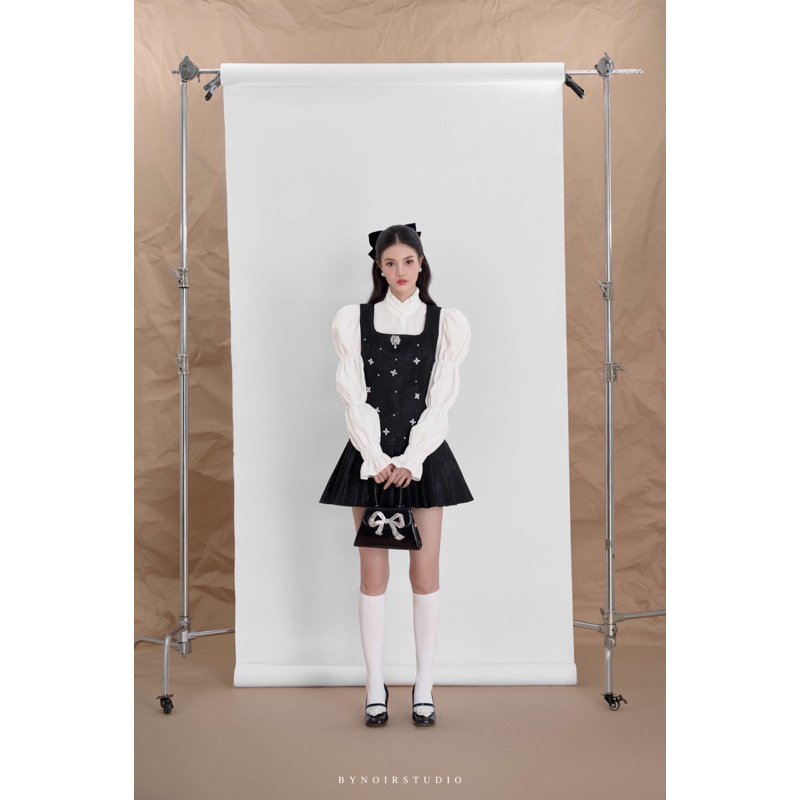 Hazel Set - Set Áo Sơ Mi Phối Váy Yếm by Bynoir Studio