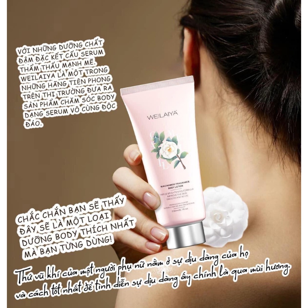Body lotion hoa trà Weilaiya hương nước hoa, sữa dưỡng thể body trắng da, cấp ẩm, ngăn ngừa lão hóa 200ml - Havita Store