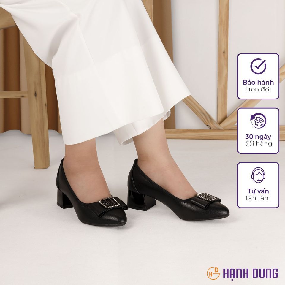 Giày Bít Cao Gót Hạnh Dung HD27178BI ( Màu Đen )