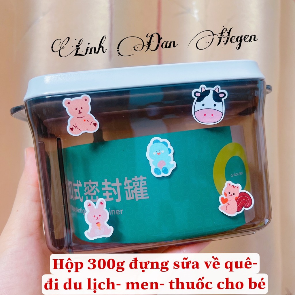 Tặng Sticker- Hộp đựng sữa bột, hộp bảo quản sữa công thức cho bé, hộp đựng sữa Ankou mẫu mới, thân và nắp hộp Ankou