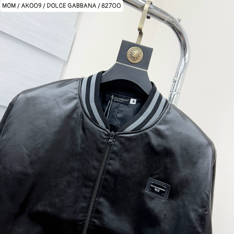 Áo khoác da bomber dg có hoạ tiết đơn giản màu đen khoá kéo thời trang nam nữ phong cách giới trẻ có size từ s đến xl