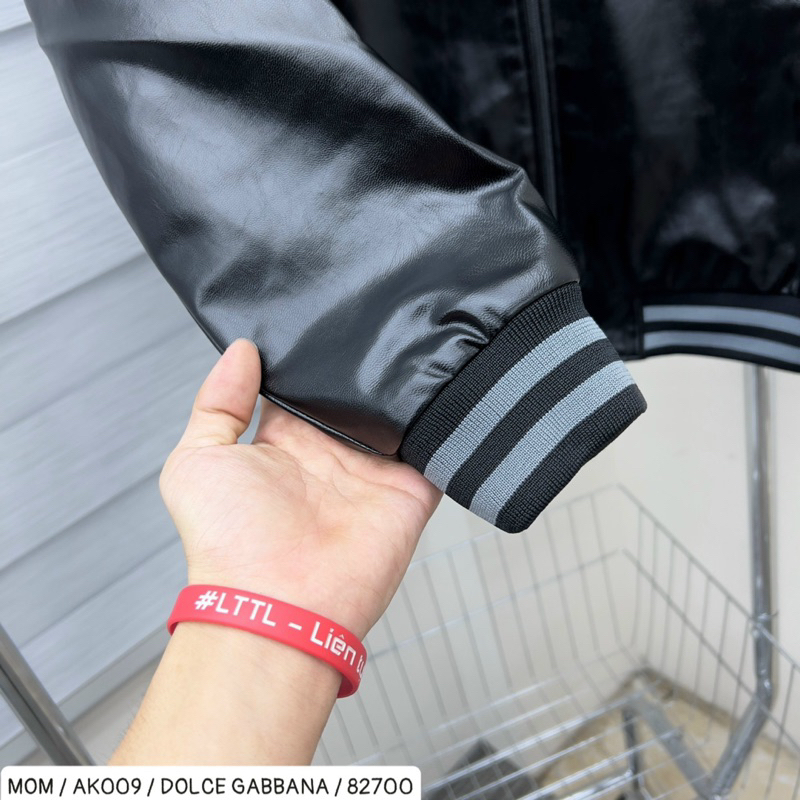 Áo khoác da bomber dg có hoạ tiết đơn giản màu đen khoá kéo thời trang nam nữ phong cách giới trẻ có size từ s đến xl