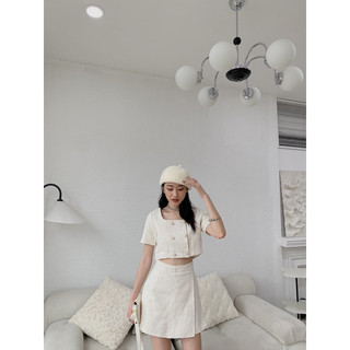 Set dạ cổ vuông cúc ngọc 229