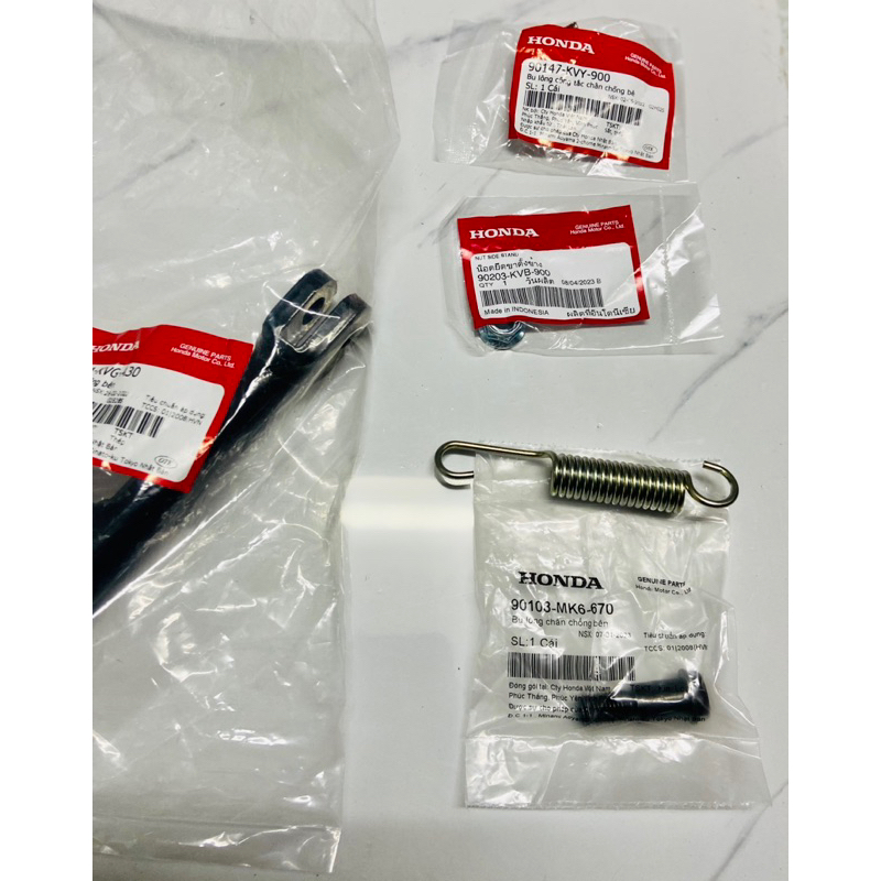 Combo Chân chống Bên   Nghiêng + Lò Xo + Ốc + Tán xe Honda Air Blade 110 Fi đời 2009-2010 / Click 125/ Vario 150