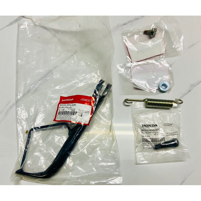 Combo Chân chống Bên   Nghiêng + Lò Xo + Ốc + Tán xe Honda Air Blade 110 Fi đời 2009-2010 / Click 125/ Vario 150