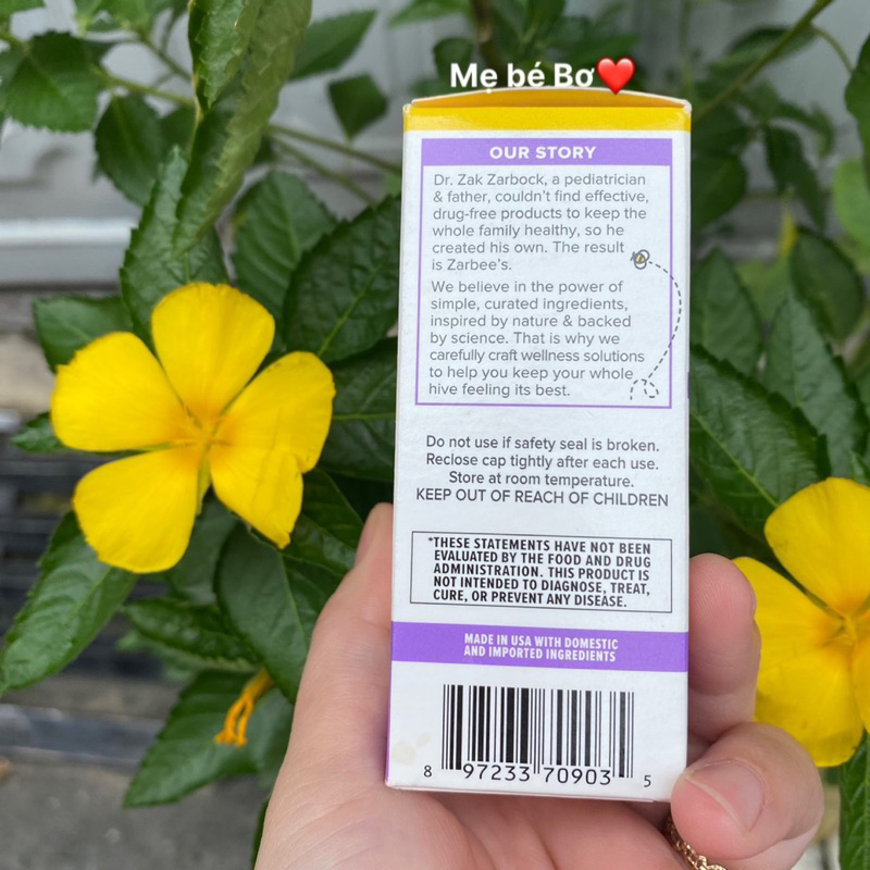 Siro ho Zarbee s Mỹ , mẫu mới có kẽm Immune ZinC giúp tăng đề kháng cho bé