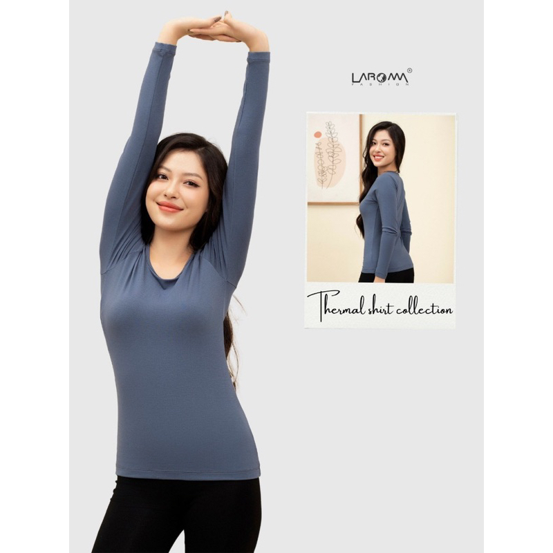 Áo giữ nhiệt NỮ Laroma CỔ TRÒN kháng khuẩn khử mùi