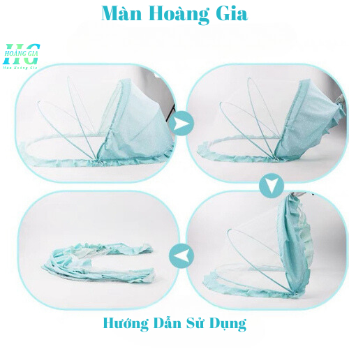 Màn Chụp Trẻ Em Gấp Gọn, Viền Che Ánh Sáng, An Toàn Cho bé Hoàng Gia