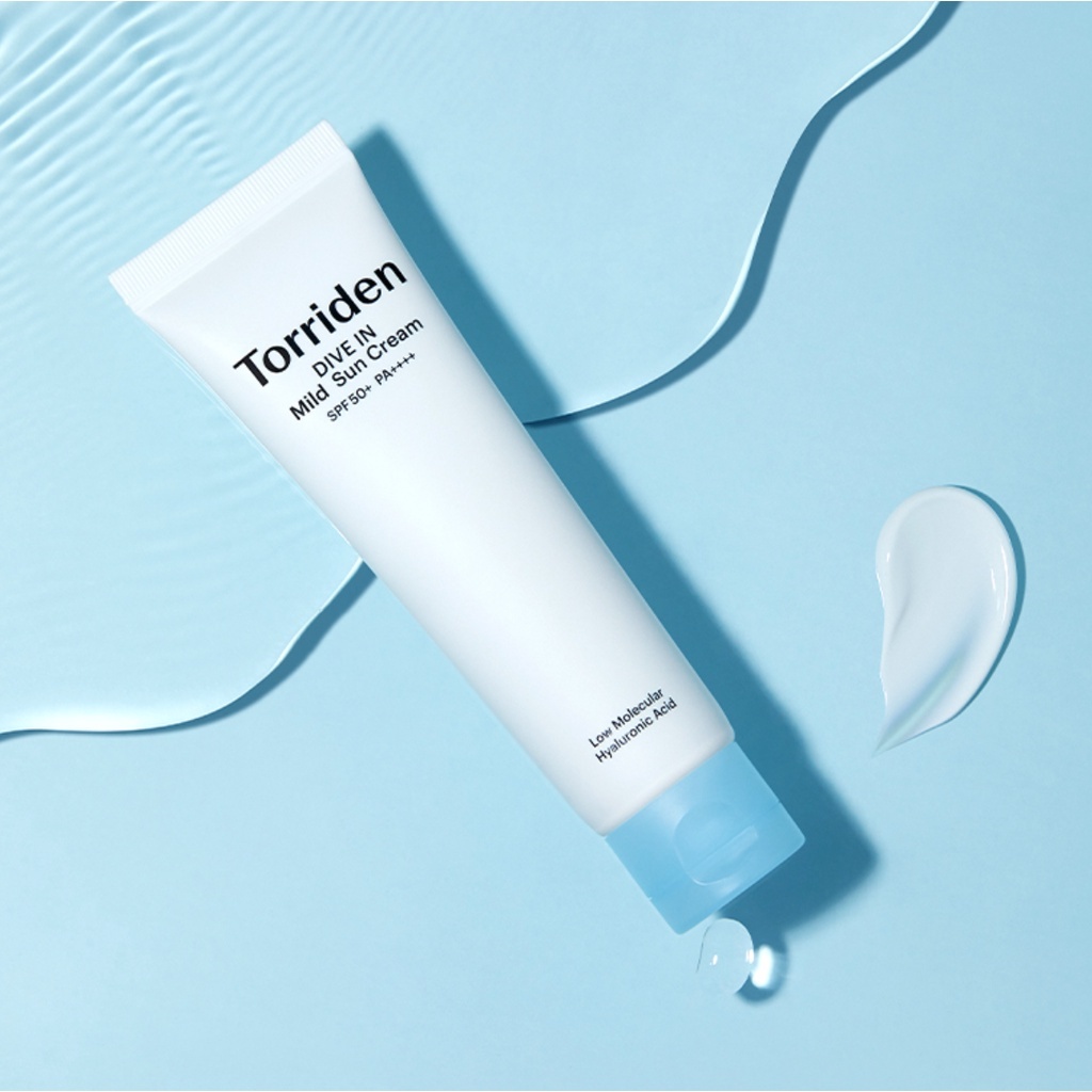 Kem chống nắng Torriden DIVE IN Mild Suncream 60ml SPF 50+ PA++ khoáng chất dịu nhẹ giúp nâng tông da tự nhiên